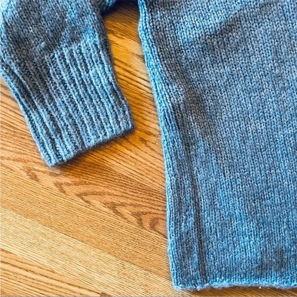 NWT Zara The Knitwear Collection Baby Blue Chunky Oversized Wrap Sweater - Picture 5 of 12